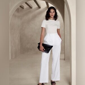 Banana Republic - High Rise Wide Leg Linen Cotton Pants